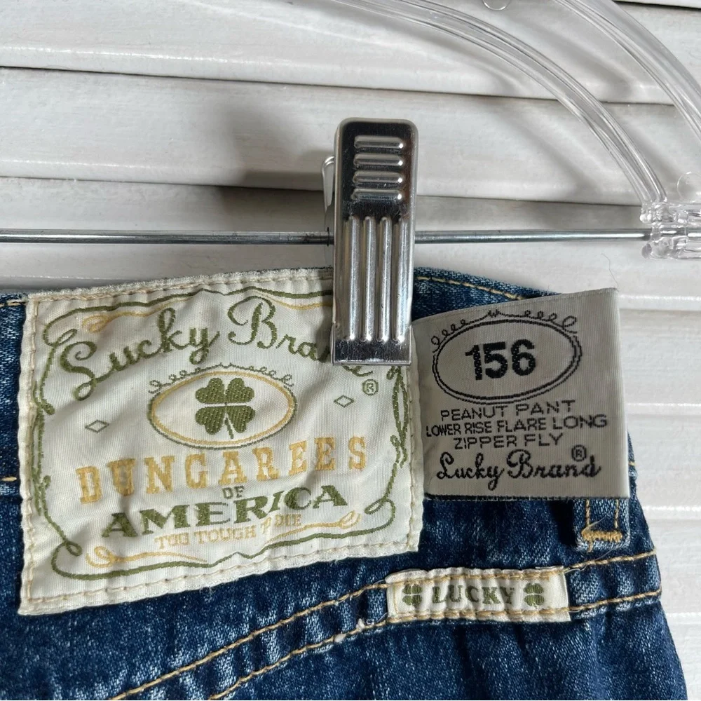 Vintage‎ Y2K Lucky Brand Dungarees Peanut Pant Flare Jeans 8/29 USA Made